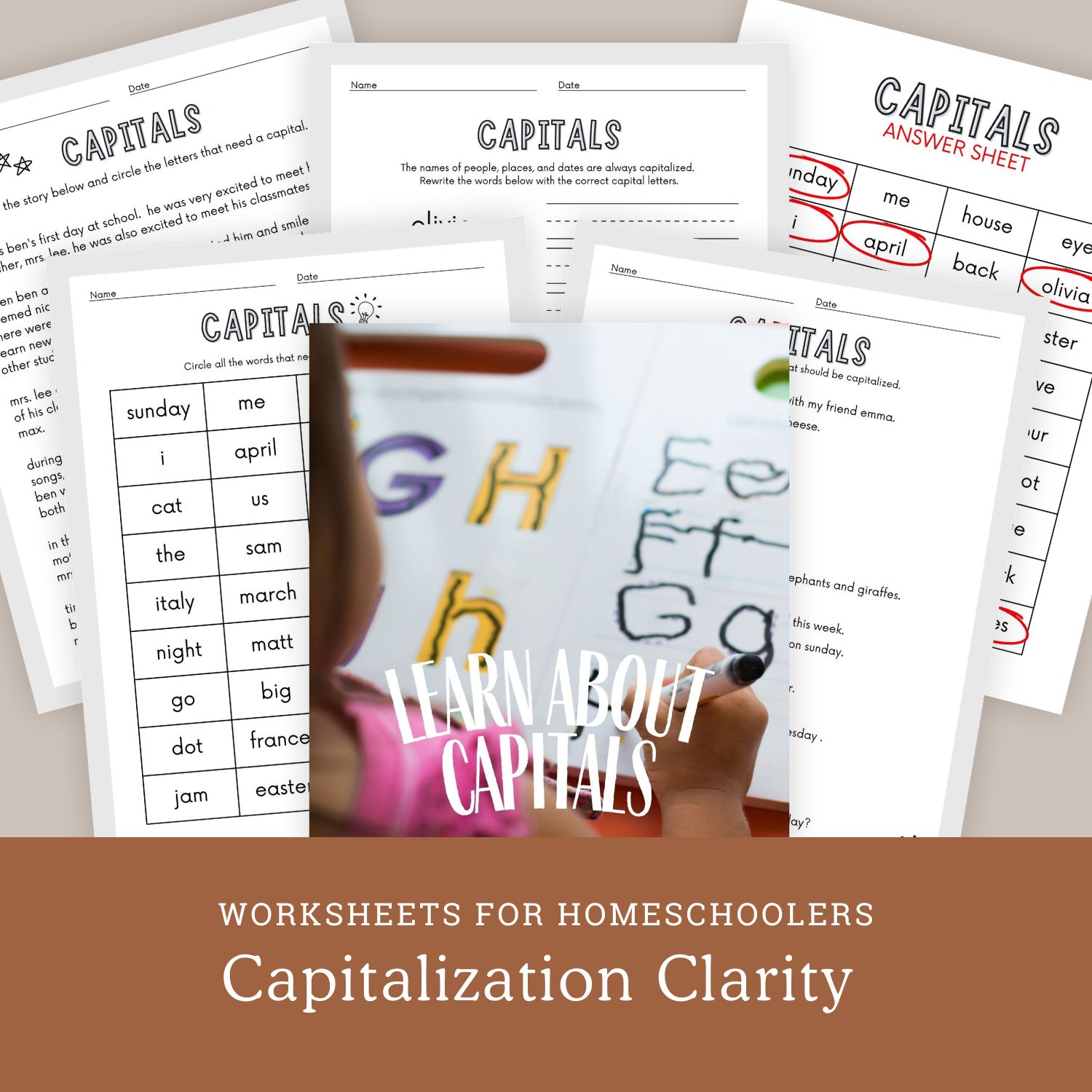 Capitalization Clarity Worksheets for Homeschoolers