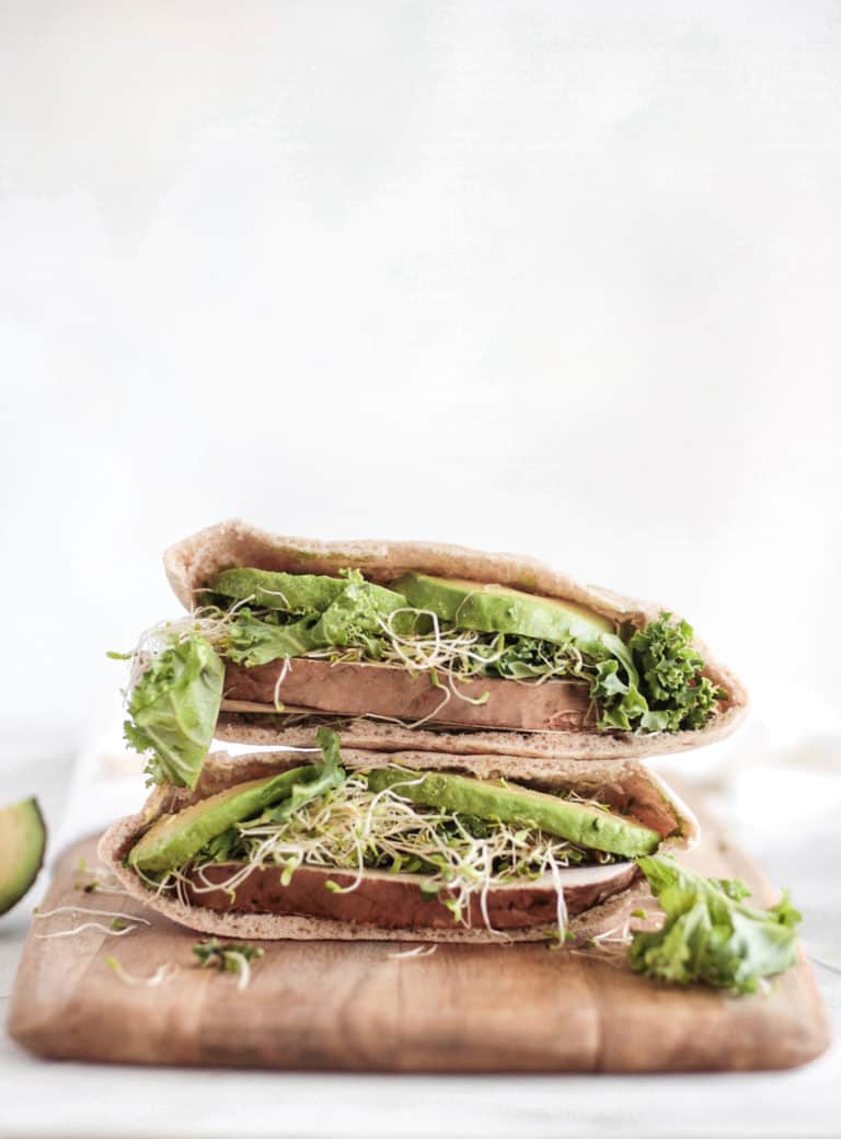 Sprout and Avocado Pita Sandwich